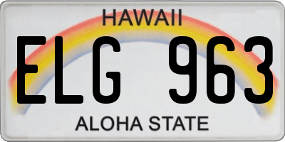 HI license plate ELG963