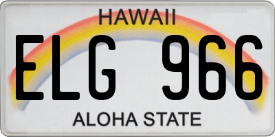 HI license plate ELG966