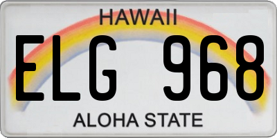 HI license plate ELG968