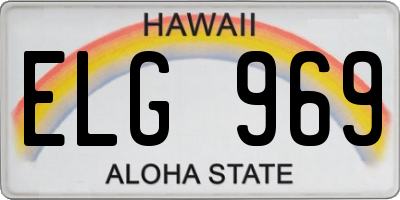 HI license plate ELG969