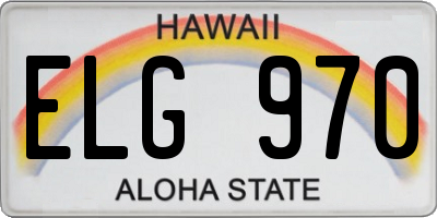 HI license plate ELG970