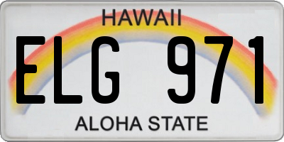 HI license plate ELG971