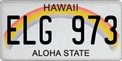 HI license plate ELG973