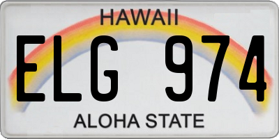 HI license plate ELG974