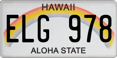 HI license plate ELG978