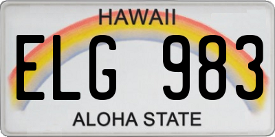 HI license plate ELG983