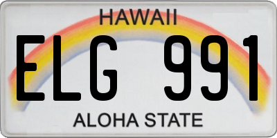 HI license plate ELG991