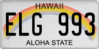 HI license plate ELG993