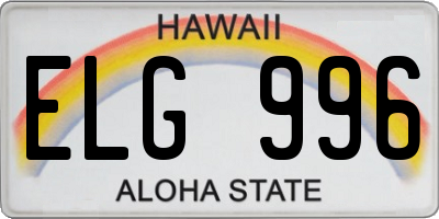 HI license plate ELG996