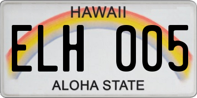 HI license plate ELH005