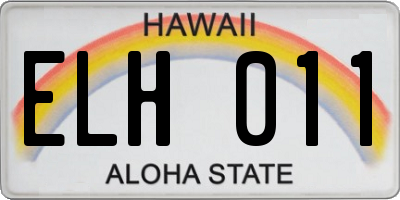 HI license plate ELH011