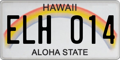HI license plate ELH014