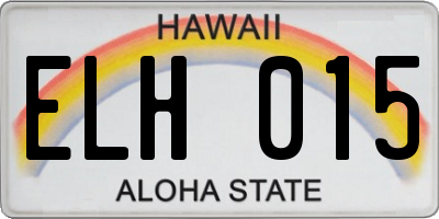 HI license plate ELH015