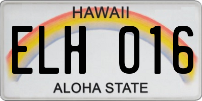 HI license plate ELH016
