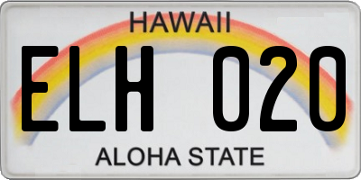HI license plate ELH020