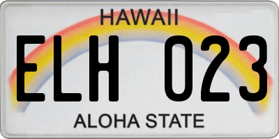 HI license plate ELH023