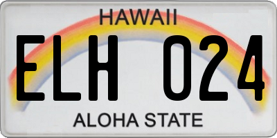 HI license plate ELH024