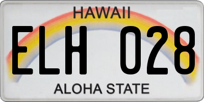 HI license plate ELH028