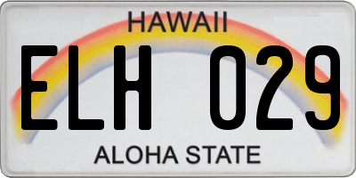 HI license plate ELH029