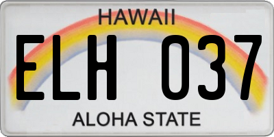HI license plate ELH037