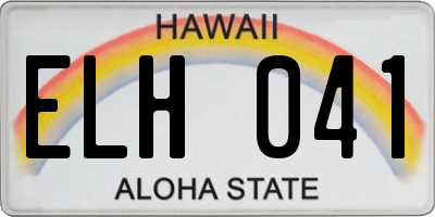 HI license plate ELH041