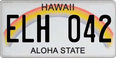 HI license plate ELH042