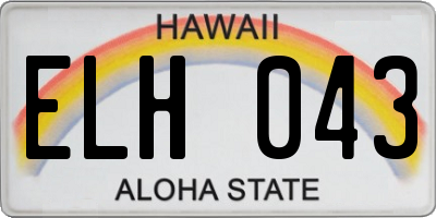 HI license plate ELH043
