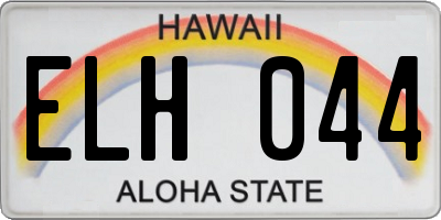 HI license plate ELH044