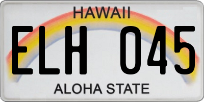 HI license plate ELH045