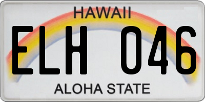 HI license plate ELH046