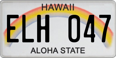 HI license plate ELH047