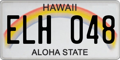 HI license plate ELH048