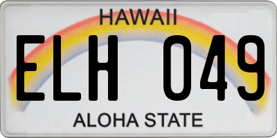 HI license plate ELH049