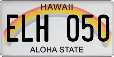 HI license plate ELH050