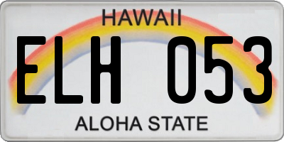 HI license plate ELH053