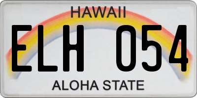 HI license plate ELH054