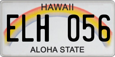 HI license plate ELH056