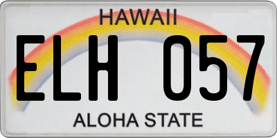 HI license plate ELH057