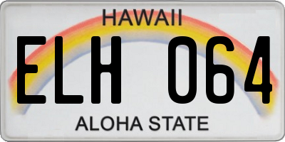 HI license plate ELH064