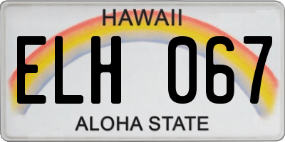 HI license plate ELH067