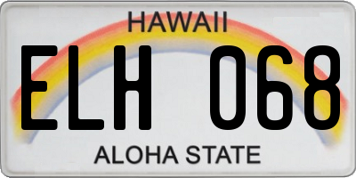 HI license plate ELH068