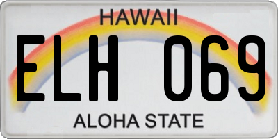 HI license plate ELH069