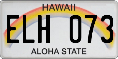 HI license plate ELH073