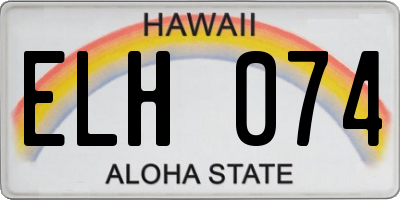 HI license plate ELH074