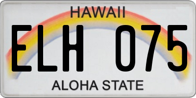 HI license plate ELH075