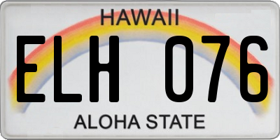 HI license plate ELH076