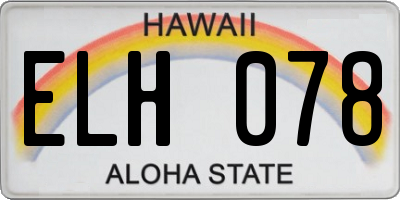 HI license plate ELH078
