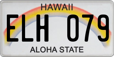 HI license plate ELH079