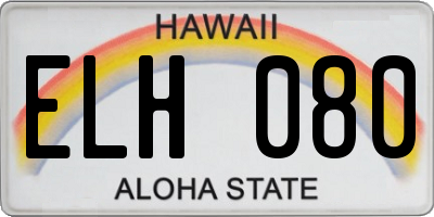 HI license plate ELH080