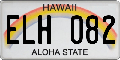 HI license plate ELH082